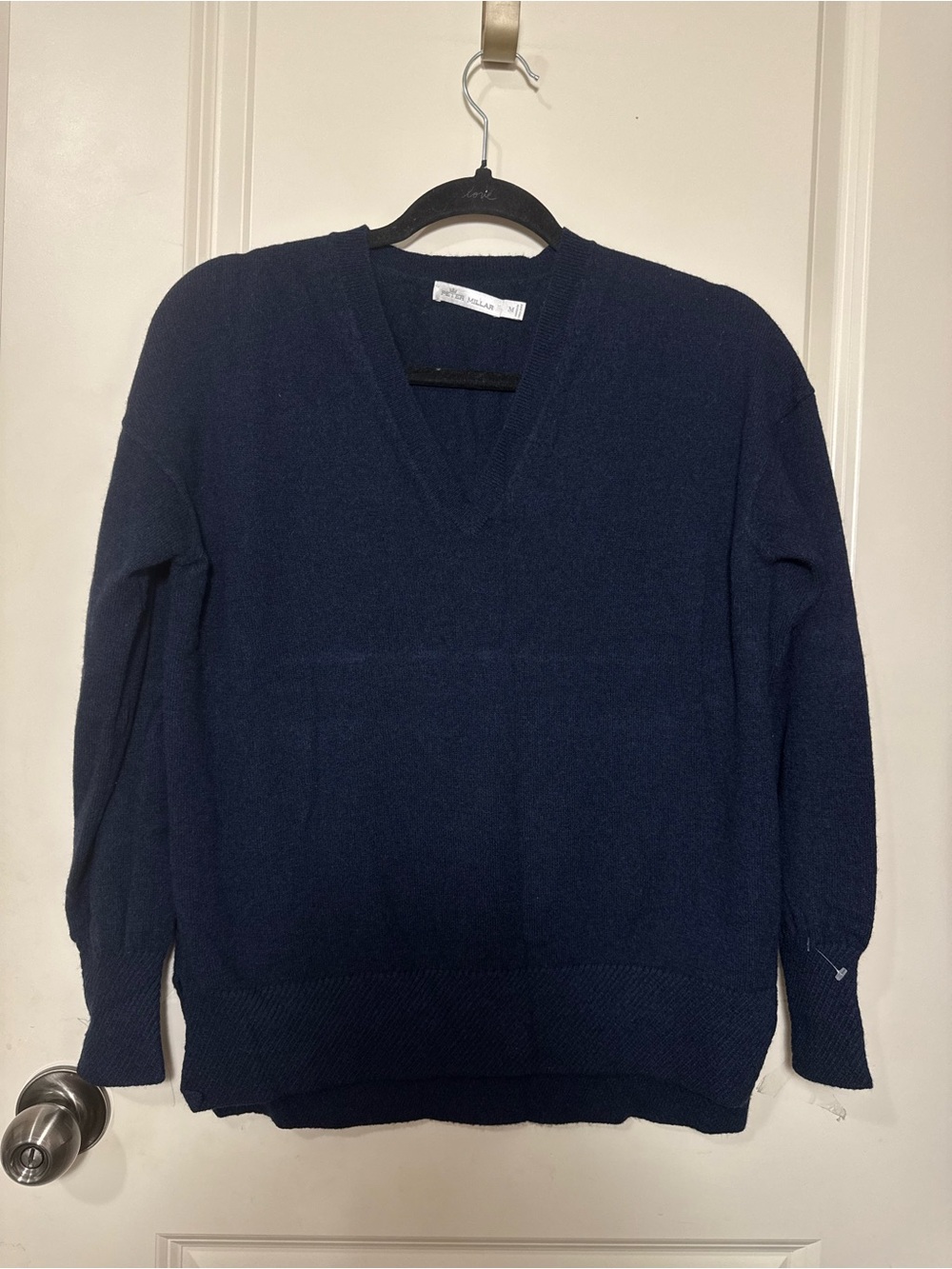 Peter Millar Blue Knit 100% Cashmere V-Neck Pullover Sweater Men’s M Regular